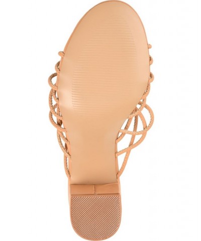 Women's Kennadi Beaded Sandals Tan/Beige $42.75 Shoes