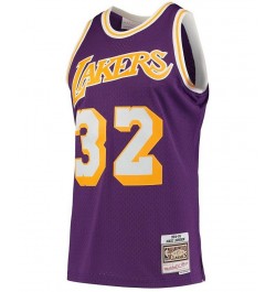 Men's Magic Johnson Purple Los Angeles Lakers 1984-85 Hardwood Classics Swingman Player Jersey $54.39 Jersey