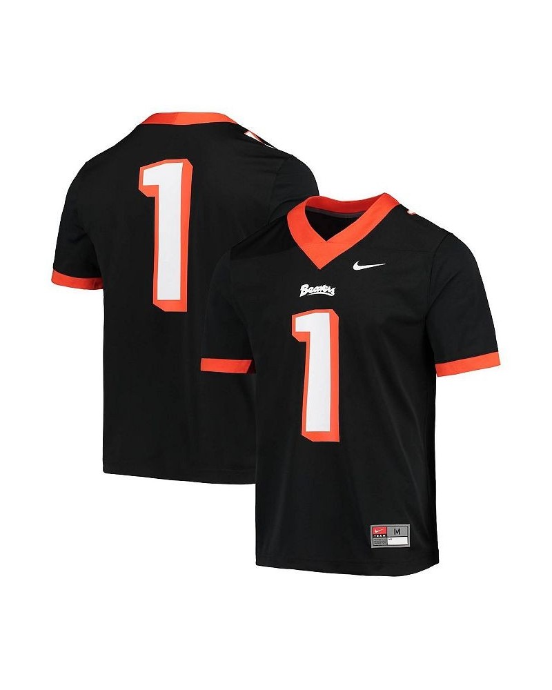 Men's 1 Black Oregon State Beavers Fiesta Bowl Anniversary Football Jersey $46.00 Jersey