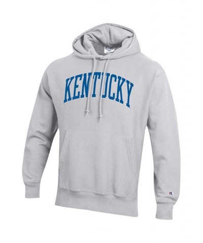 Men's Heathered Gray Kentucky Wildcats Team Arch Reverse Weave Pullover Hoodie $40.85 Sweatshirt