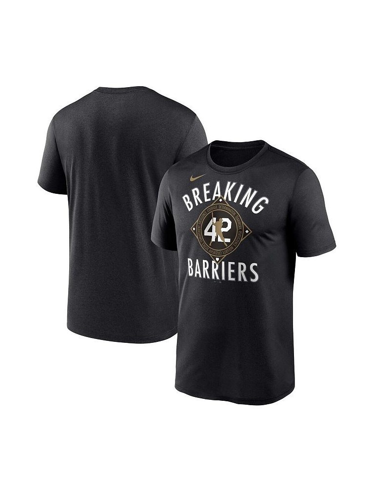 Men's Jackie Robinson Black Brooklyn Dodgers Cooperstown Collection Breaking Barriers Performance T-shirt $25.85 T-Shirts