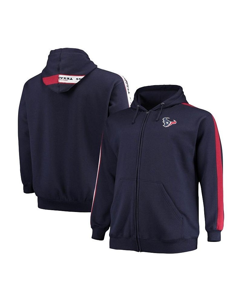 Men's Branded Navy Houston Texans Big and Tall Full-Zip Hoodie $32.80 Sweatshirt