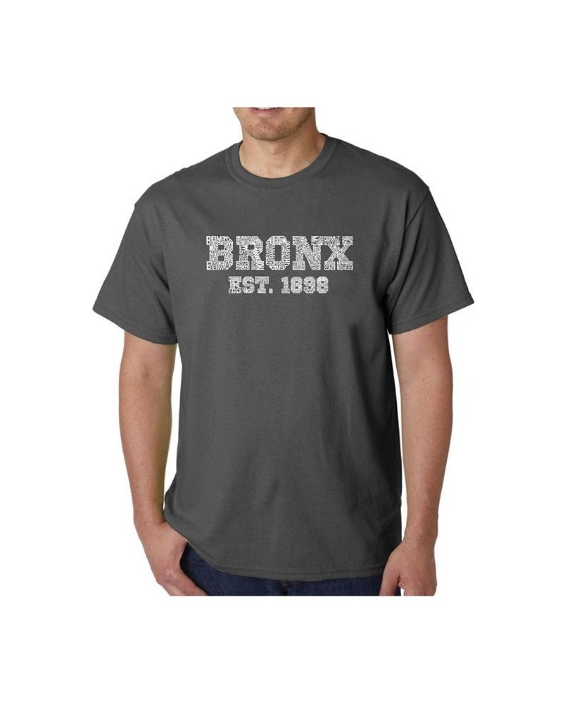 Mens Word Art T-Shirt - Popular Bronx, NY Neighborhoods Gray $16.10 T-Shirts