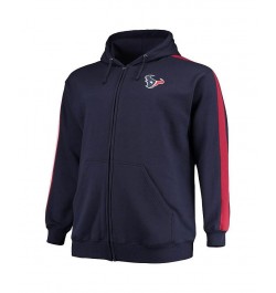 Men's Branded Navy Houston Texans Big and Tall Full-Zip Hoodie $32.80 Sweatshirt