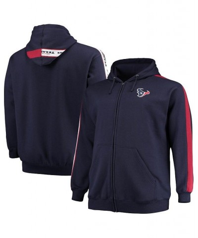 Men's Branded Navy Houston Texans Big and Tall Full-Zip Hoodie $32.80 Sweatshirt