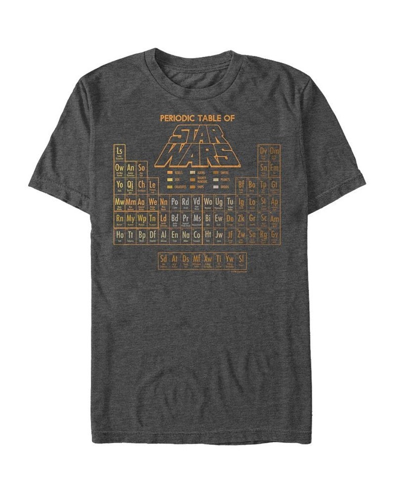 Men's Star Wars Golden Rule Periodic Table of Characters Short Sleeve T-shirt Gray $16.80 T-Shirts