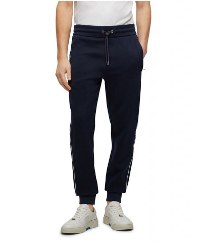 BOSS Men's Porsche Tonal-Mesh Mercerized-Cotton Blend Tracksuit Bottoms Blue $85.68 Pants