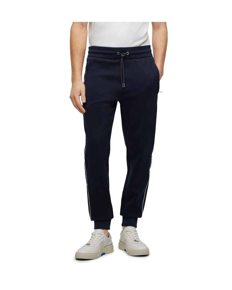 BOSS Men's Porsche Tonal-Mesh Mercerized-Cotton Blend Tracksuit Bottoms Blue $85.68 Pants