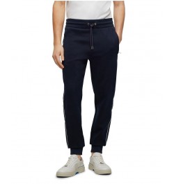 BOSS Men's Porsche Tonal-Mesh Mercerized-Cotton Blend Tracksuit Bottoms Blue $85.68 Pants