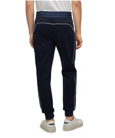 BOSS Men's Porsche Tonal-Mesh Mercerized-Cotton Blend Tracksuit Bottoms Blue $85.68 Pants