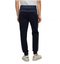 BOSS Men's Porsche Tonal-Mesh Mercerized-Cotton Blend Tracksuit Bottoms Blue $85.68 Pants