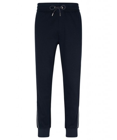 BOSS Men's Porsche Tonal-Mesh Mercerized-Cotton Blend Tracksuit Bottoms Blue $85.68 Pants