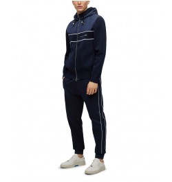 BOSS Men's Porsche Tonal-Mesh Mercerized-Cotton Blend Tracksuit Bottoms Blue $85.68 Pants