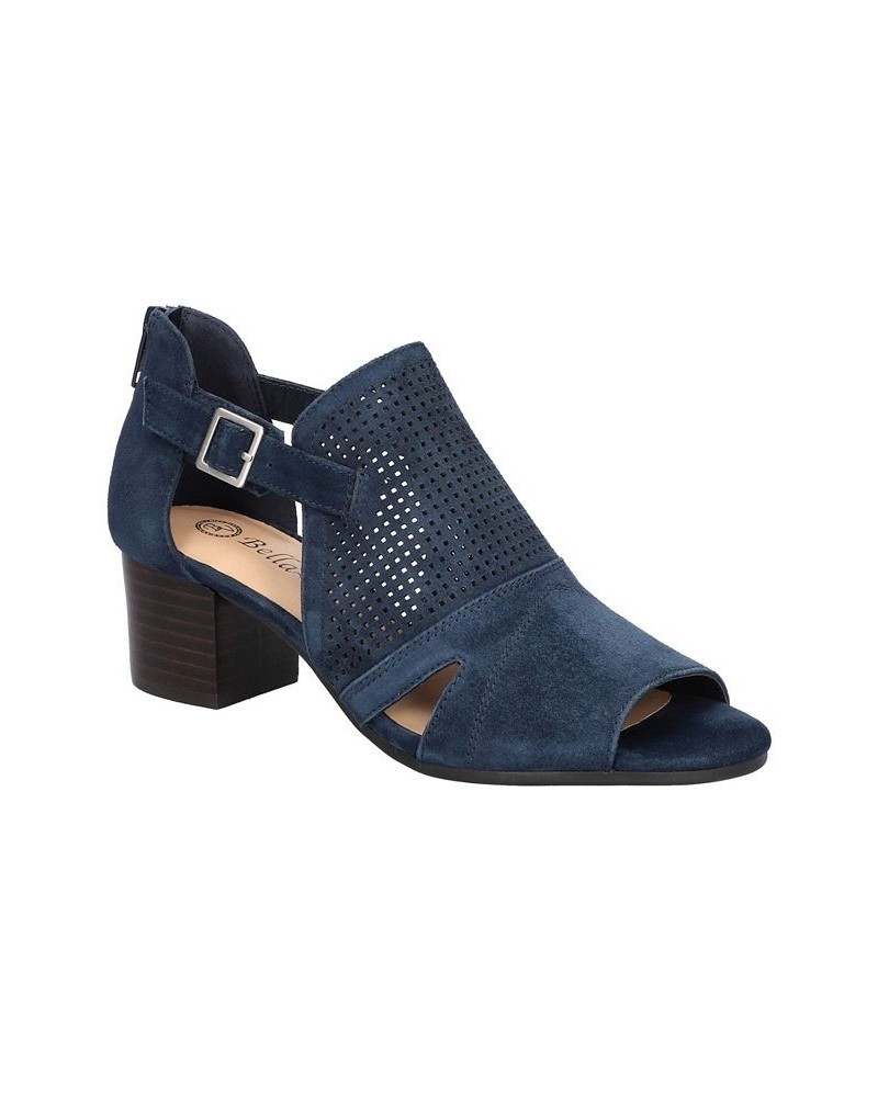 Women's Illiana Block Heeled Sandals Blue $43.24 Shoes