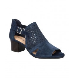 Women's Illiana Block Heeled Sandals Blue $43.24 Shoes