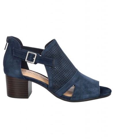 Women's Illiana Block Heeled Sandals Blue $43.24 Shoes