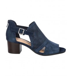 Women's Illiana Block Heeled Sandals Blue $43.24 Shoes