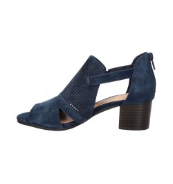 Women's Illiana Block Heeled Sandals Blue $43.24 Shoes