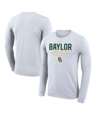 Men's White Baylor Bears On Court Bench Long Sleeve T-shirt $29.49 T-Shirts