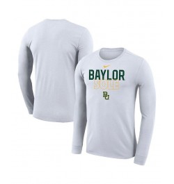 Men's White Baylor Bears On Court Bench Long Sleeve T-shirt $29.49 T-Shirts