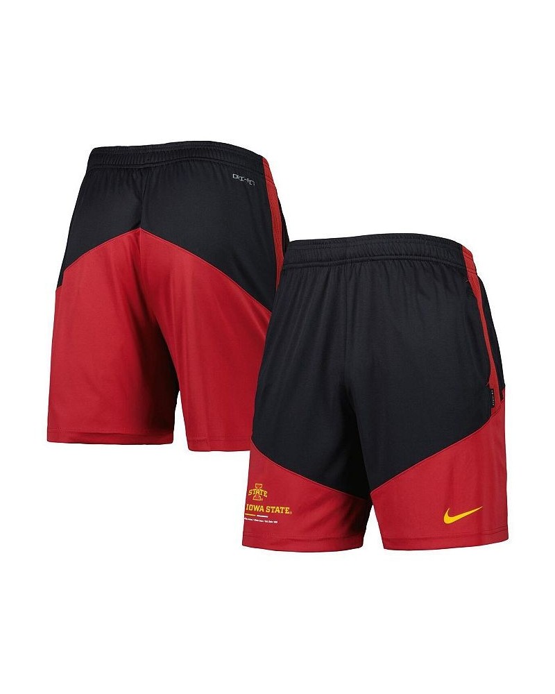 Men's Black and Cardinal Iowa State Cyclones Performance Player Shorts $23.99 Shorts