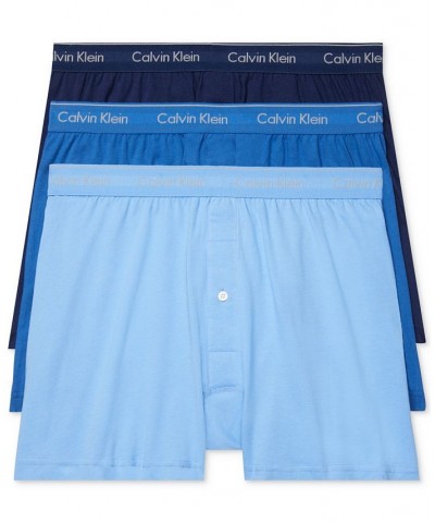 Men's 3-Pack Cotton Classics Knit Boxers Blue $14.80 Underwear