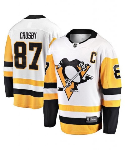 Men's Sidney Crosby White Pittsburgh Penguins Captain Away Premier Breakaway Player Jersey $72.15 Jersey