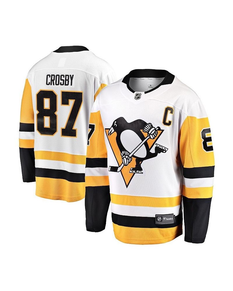 Men's Sidney Crosby White Pittsburgh Penguins Captain Away Premier Breakaway Player Jersey $72.15 Jersey