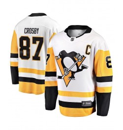 Men's Sidney Crosby White Pittsburgh Penguins Captain Away Premier Breakaway Player Jersey $72.15 Jersey