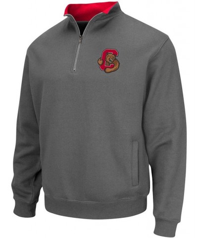 Men's Charcoal Cornell Big Red Tortugas Logo Quarter-Zip Pullover Jacket $27.60 Sweatshirt