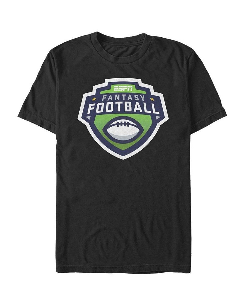 Men's Fantasy Football Short Sleeve Crew T-shirt Black $17.50 T-Shirts