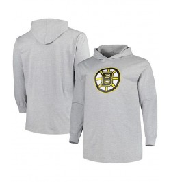 Men's Heather Gray Boston Bruins Big and Tall Pullover Hoodie $38.40 Sweatshirt