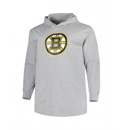 Men's Heather Gray Boston Bruins Big and Tall Pullover Hoodie $38.40 Sweatshirt