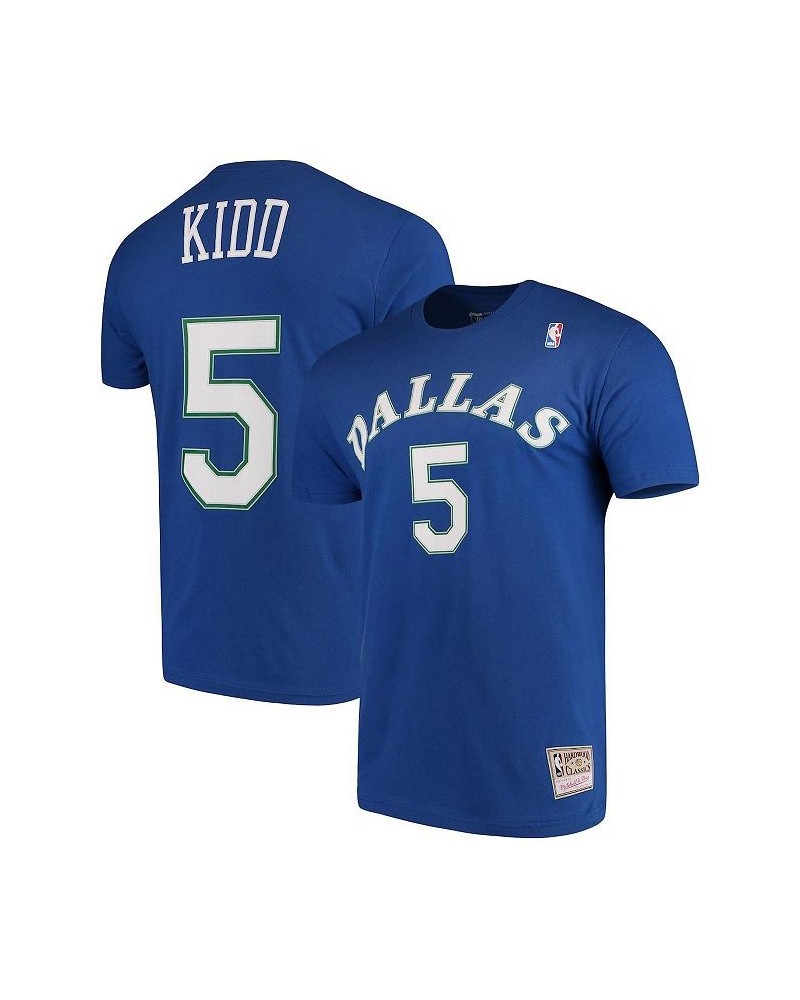 Men's Jason Kidd Blue Dallas Mavericks Hardwood Classics Team Name and Number T-shirt $23.64 T-Shirts