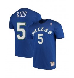 Men's Jason Kidd Blue Dallas Mavericks Hardwood Classics Team Name and Number T-shirt $23.64 T-Shirts