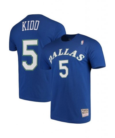 Men's Jason Kidd Blue Dallas Mavericks Hardwood Classics Team Name and Number T-shirt $23.64 T-Shirts