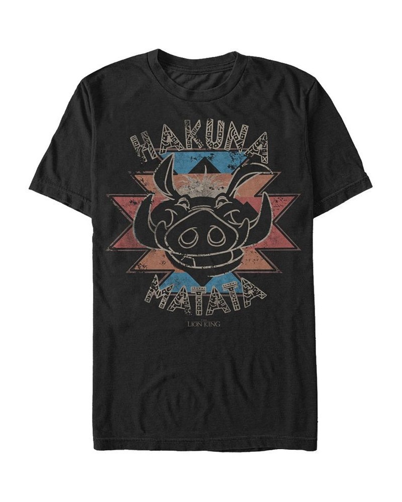 Disney Men's Lion King Pumbaa Hakuna Matata Short Sleeve T-Shirt Black $16.45 T-Shirts