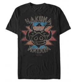 Disney Men's Lion King Pumbaa Hakuna Matata Short Sleeve T-Shirt Black $16.45 T-Shirts