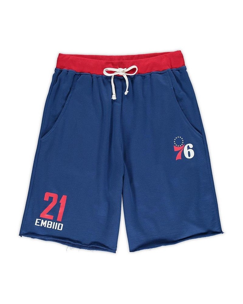 Men's Joel Embiid Royal Philadelphia 76ers Big and Tall French Terry Name and Number Shorts $29.99 Shorts