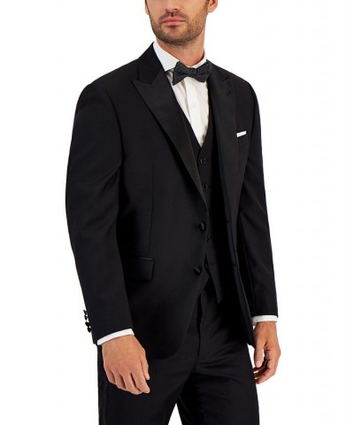 Men's Classic-Fit UltraFlex Stretch Black Peak Lapel Tuxedo Jacket Black $65.88 Suits