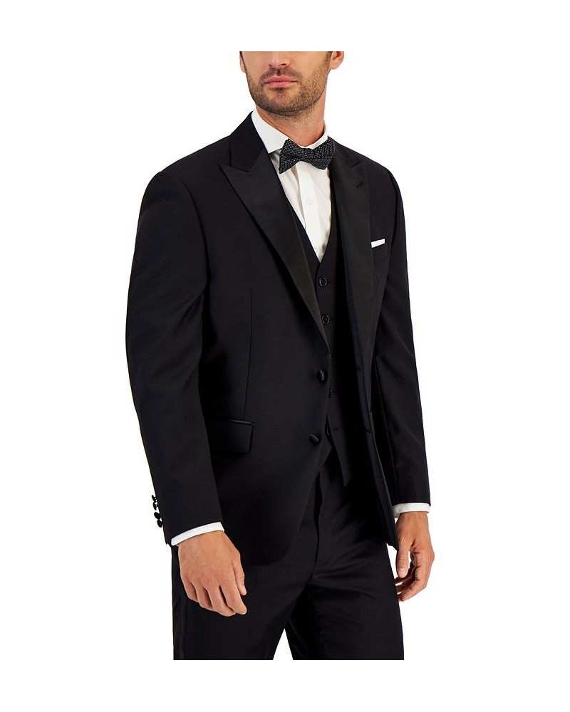 Men's Classic-Fit UltraFlex Stretch Black Peak Lapel Tuxedo Jacket Black $65.88 Suits