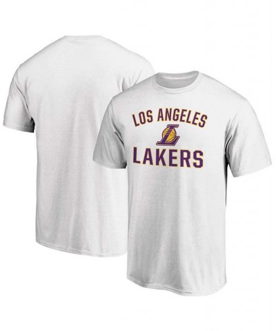 Men's White Los Angeles Lakers Team Victory Arch T-shirt $16.73 T-Shirts