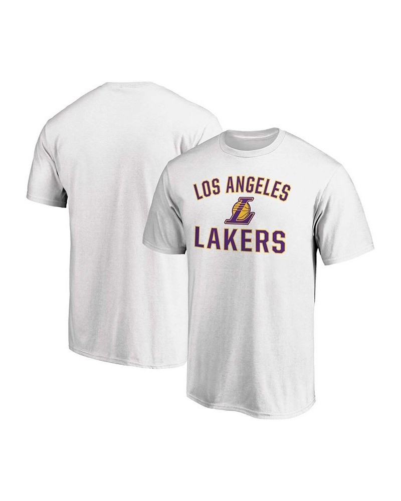 Men's White Los Angeles Lakers Team Victory Arch T-shirt $16.73 T-Shirts