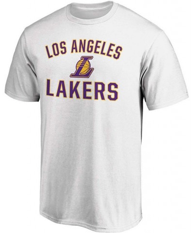 Men's White Los Angeles Lakers Team Victory Arch T-shirt $16.73 T-Shirts