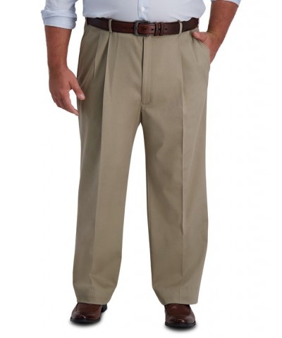 Men's Big & Tall Iron Free Premium Khaki Classic-Fit Pleated Pant Tan/Beige $32.44 Pants