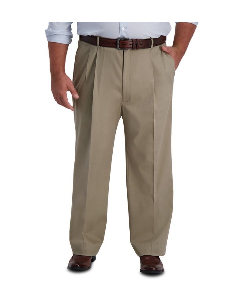 Men's Big & Tall Iron Free Premium Khaki Classic-Fit Pleated Pant Tan/Beige $32.44 Pants