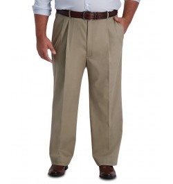 Men's Big & Tall Iron Free Premium Khaki Classic-Fit Pleated Pant Tan/Beige $32.44 Pants