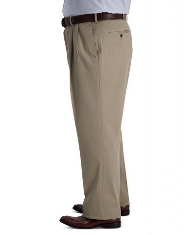 Men's Big & Tall Iron Free Premium Khaki Classic-Fit Pleated Pant Tan/Beige $32.44 Pants