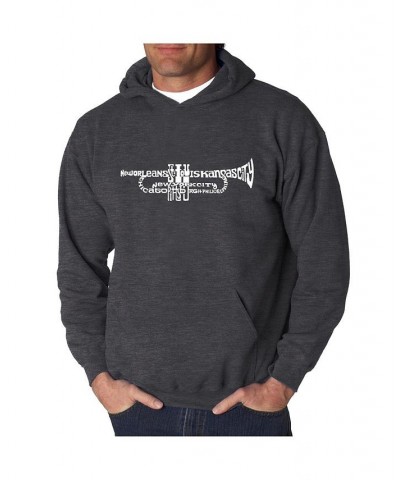 Men's Word Art Hoodie - Trumpet Gray $35.39 Sweatshirt