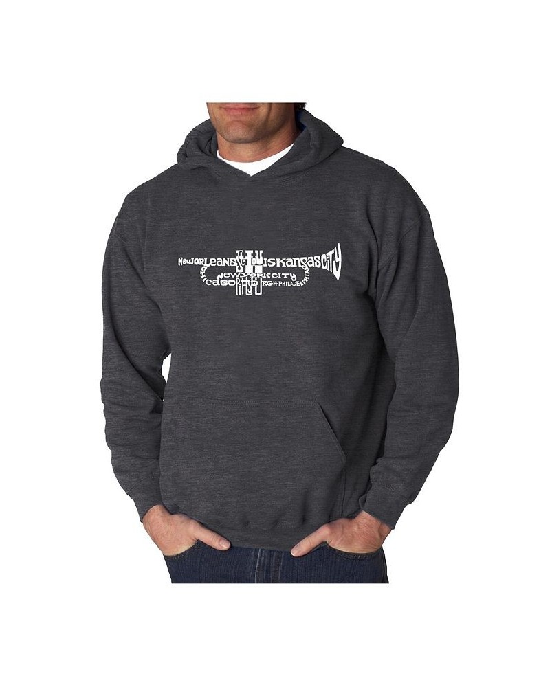 Men's Word Art Hoodie - Trumpet Gray $35.39 Sweatshirt